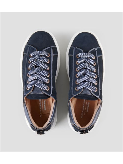 Sneakers Wembley alta in suede e dettagli laminati Alexander Smith ALEXANDER SMITH | ASBEWHW-8374-DBL